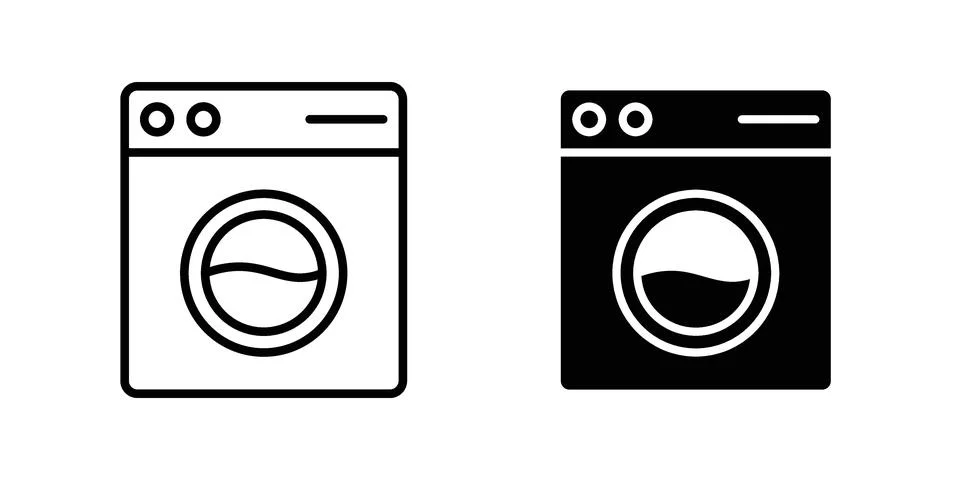Washing machine icon for design projects and web UI Stock Illustration