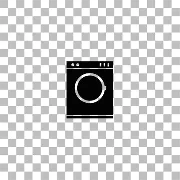 Washing machine icon flat Stock Illustration
