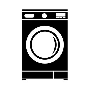 Washing machine icon flat. Minimalist style vector illustration. Stock Illustration