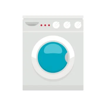 Washing machine icon in flat style Stock Illustration