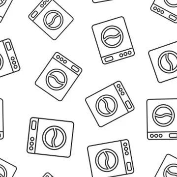 Washing machine icon in flat style. Washer vector illustration on white isola イラスト素材