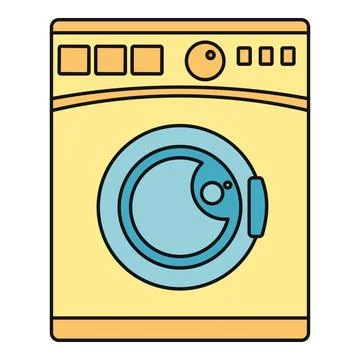 Washing machine icon for household laundry chores Stock Illustration