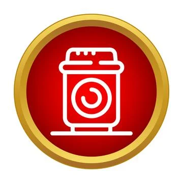 Washing machine icon indicating laundry and cleaning service Stock Illustration