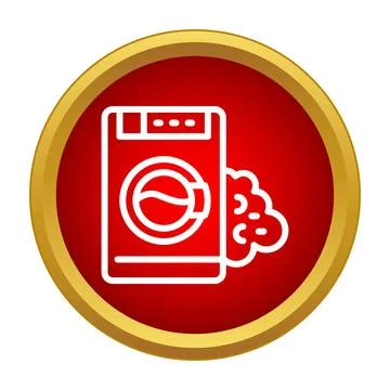 Washing machine icon indicating laundry and cleaning service Stock Illustration