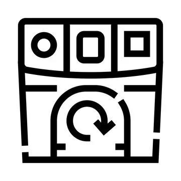 Washing machine icon indicating laundry and household chores Stock Illustration