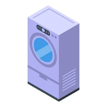 Washing machine icon isometric vector. Maintenance industry Stock Illustration