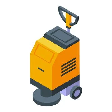 Washing machine icon isometric vector. Cleaning floor Illustrazione stock