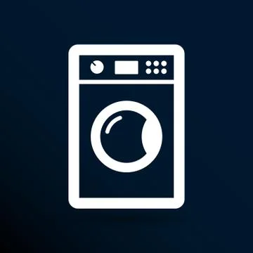 Washing machine icon laundromat vector clothing electric clear Stock Illustration
