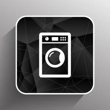 Washing machine icon laundromat vector clothing electric clear Illustrazione stock