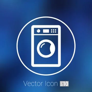 Washing machine icon laundromat vector clothing electric clear Illustrazione stock