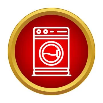 Washing machine icon for laundry and cleaning service badge Stock Illustration