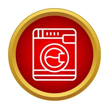 Washing machine icon for laundry and household chores Stock Illustration