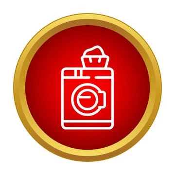 Washing machine icon for laundry and household chores Stock Illustration