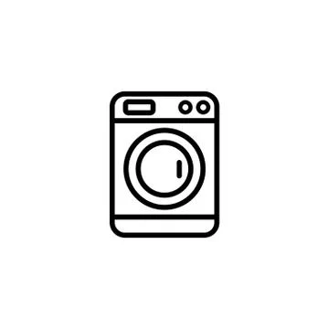 Washing machine icon line. Vector on isolated white background. EPS 10 Stock Illustration