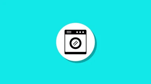 Washing machine icon motion graphic animation, appliance for laundry and ho.. Video stock 327762822
