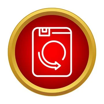 Washing machine icon with refresh arrow symbol Ilustración de archivo
