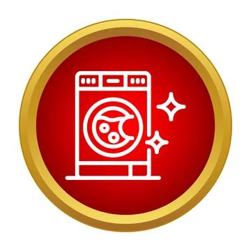 Washing machine icon representing clean laundry and housework Stock Illustration