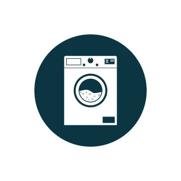 Washing machine icon. Vector illustration, flat design. Illustrazione stock