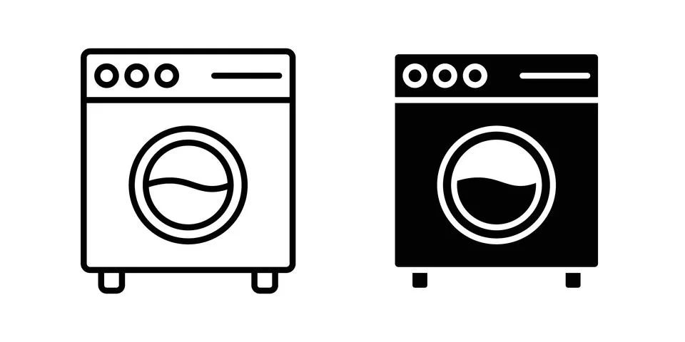 Washing machine icon vector symbol graphics Illustrazione stock