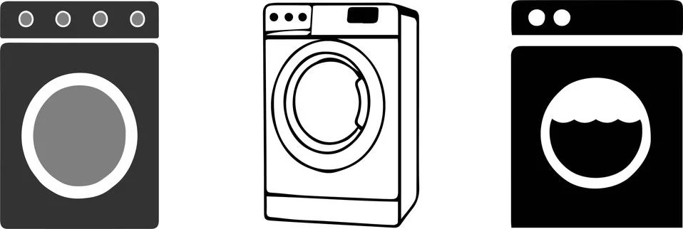 Washing machine icon on white background Stock Illustration