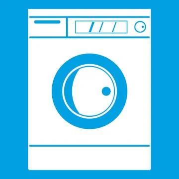 Washing machine icon white Illustrazione stock