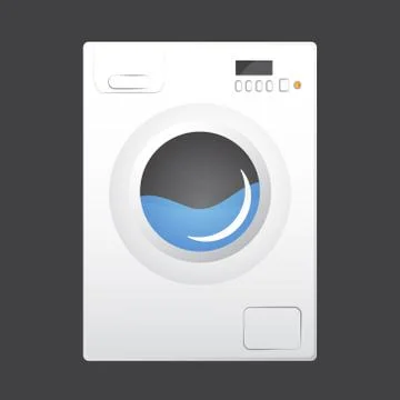 Washing machine isolated on gray background Stock Illustration