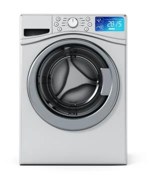 Washing machine isolated on white background. 3D illustration Stock Illustration