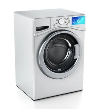Washing machine isolated on white background. 3D illustration Stock Illustration