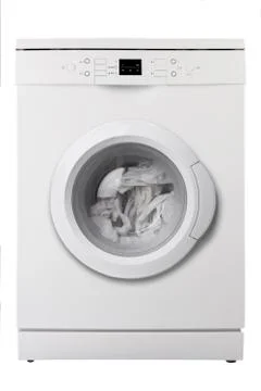 Washing machine isolated on white background Stock Photos