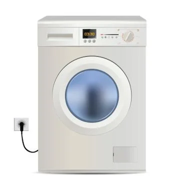 Washing machine isolated on white Stock Illustration
