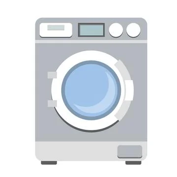 Washing machine isolated on white Illustrazione stock