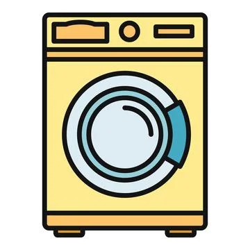 Washing machine laundry appliance icon for household chores Stock Illustration