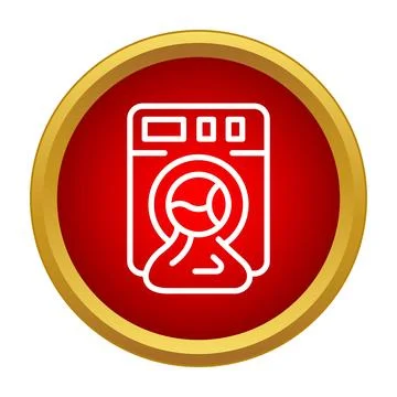 Washing machine laundry appliance icon for household chores Stock Illustration