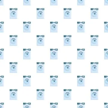 Washing machine laundry appliance pattern for household chores Illustrazione stock