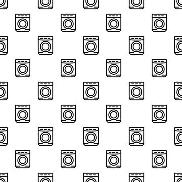 Washing machine laundry appliance seamless pattern background Stock Illustration