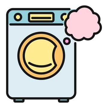 Washing machine laundry appliance with speech bubble concept Stock Illustration