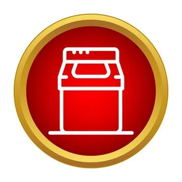 Washing machine laundry appliance white line icon Stock Illustration
