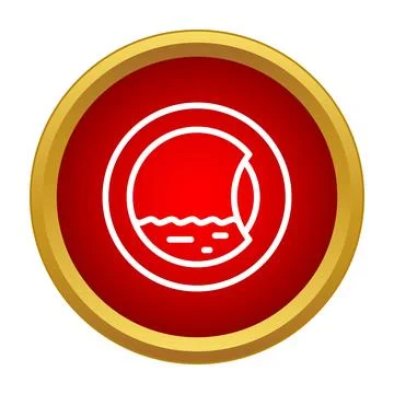 Washing machine laundry cycle icon in red circle Stock Illustration
