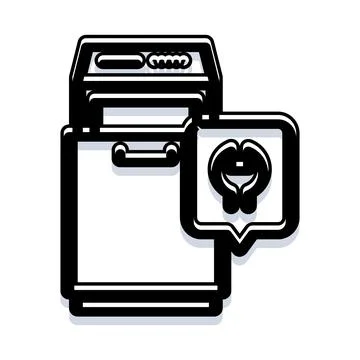 Washing machine laundry service notification icon Stock Illustration