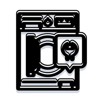 Washing machine laundry service speech bubble icon Stock Illustration