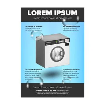 Washing machine leaflet design Stock Illustration
