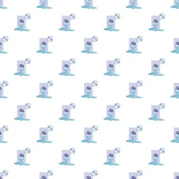 Washing machine leaking water pattern on white background Stock Illustration