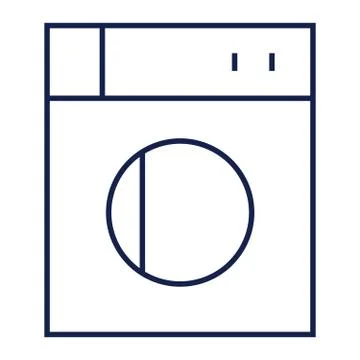 Washing Machine Line Icon Stock Illustration
