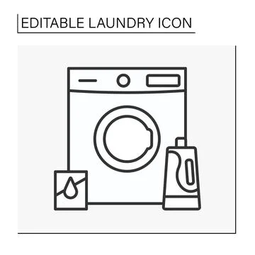 Washing machine line icon Stock Illustration