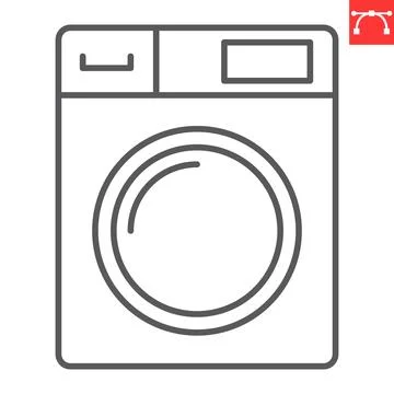 Washing machine line icon Stock Illustration