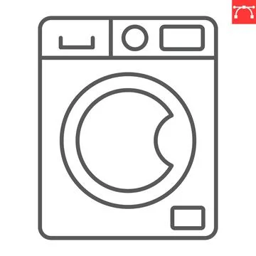 Washing machine line icon Stock Illustration