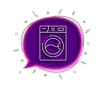 Washing machine line icon. Laundry service sign. Clothing cleaner. Vector Stock Illustration