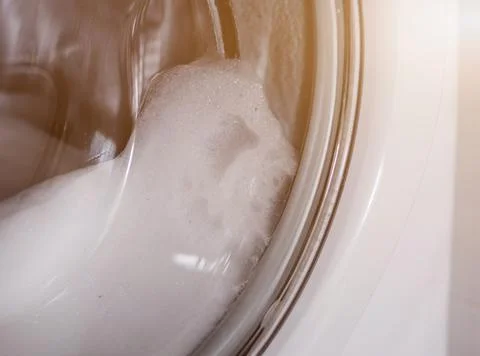 Washing machine make foam Stock Photos