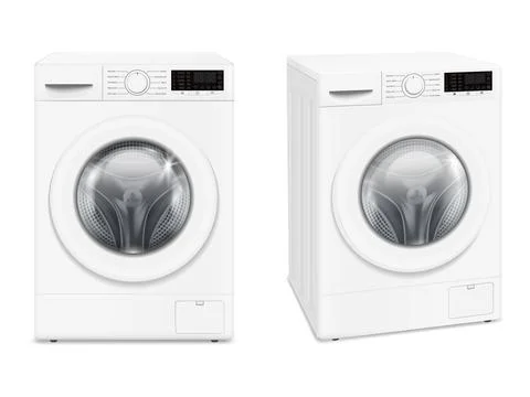 Washing machine mockup isolated on white background 스톡 일러스트