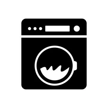 Washing machine in operation. Shaking water. Vector. Stock Illustration